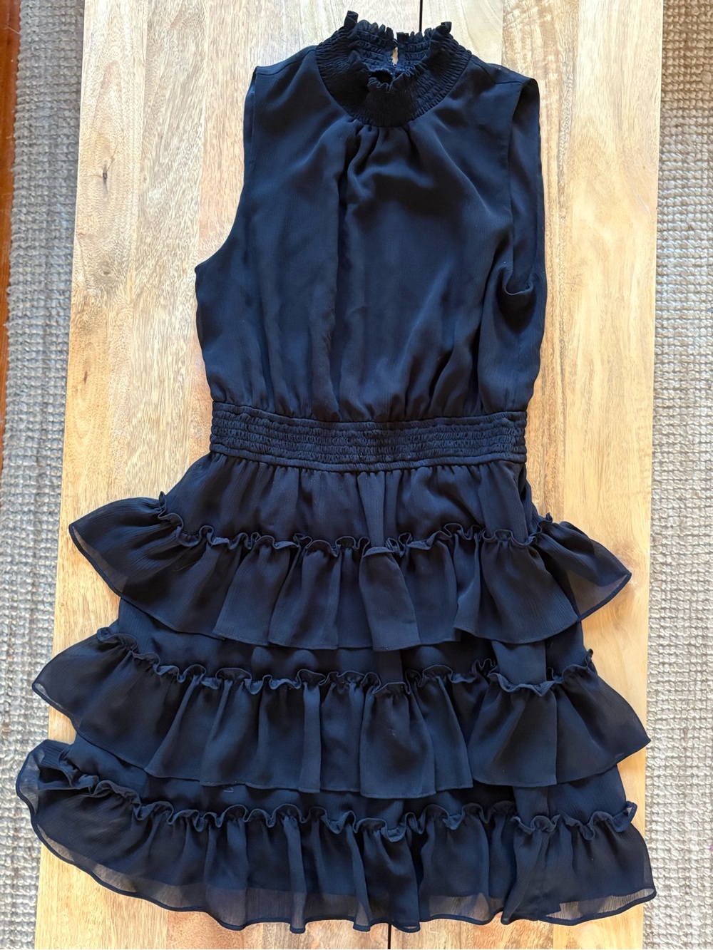 Express Sleeveless  Black Ruffle Tiered Dress Size Small